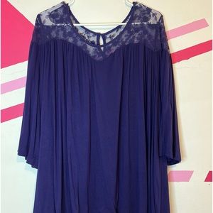 Blouse with contrasting jacquard mesh, 22-24